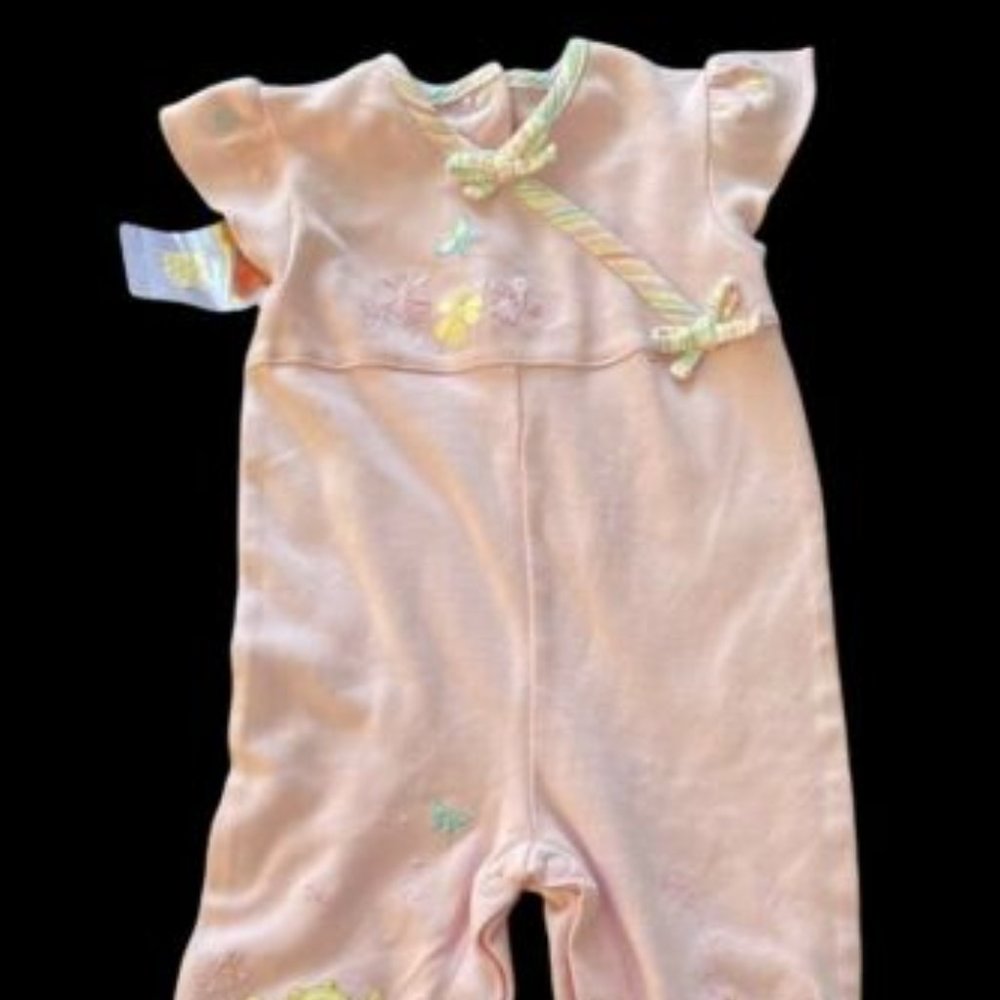Disney Baby Girl's Winnie The Pooh One Piece 6-9 Months Ruffled Short Sleeves